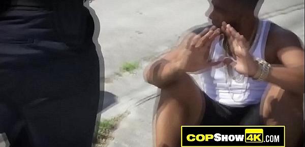  Bouncy tits MILFs are having rough sex with a horny black criminal in public.